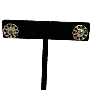 🍭4/$20 Small gold tone and faceted jewel post earrings